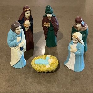 Hand-Painted Nativity Scene Figurines Set